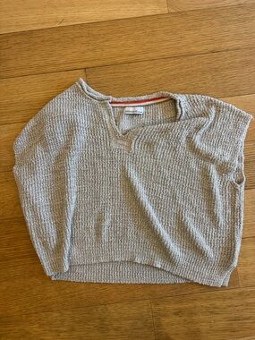 Zenana Outfitters Beige Scoop Neck Knit Sweater with Subtle Texture